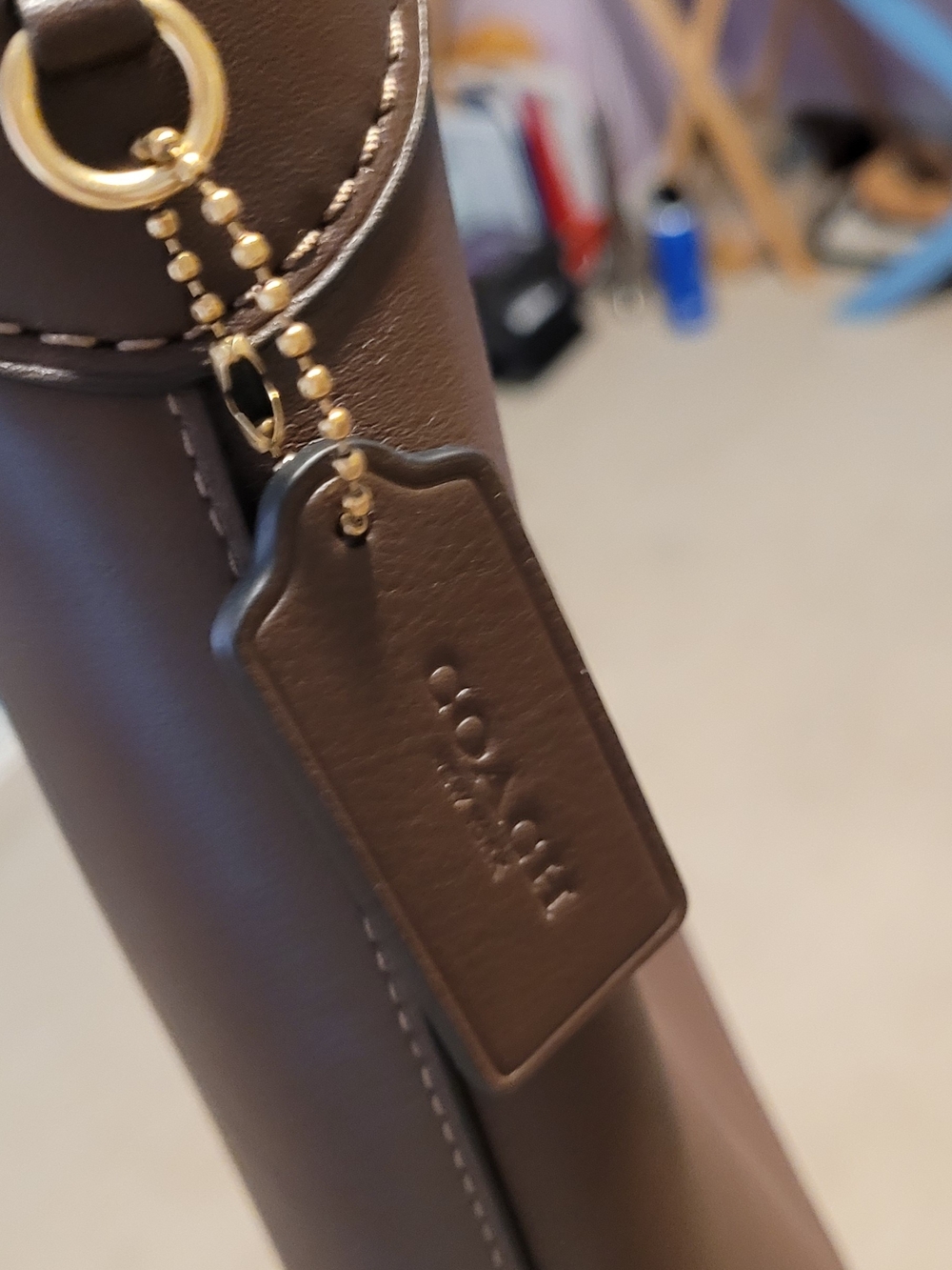 Coach Dark Brown Leather Hobo with Gold Logo - Picture 2 of 4